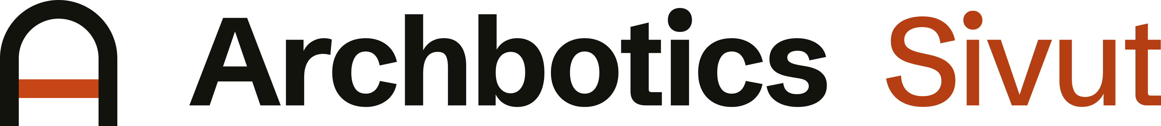 The product lockup on the light ground: the gate mark, the word Archbotics, and the word Sivut in the accent colour