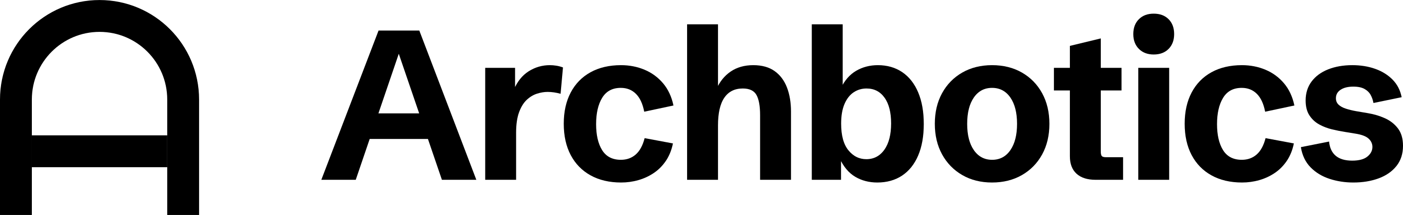 The Archbotics wordmark lockup in one colour, black